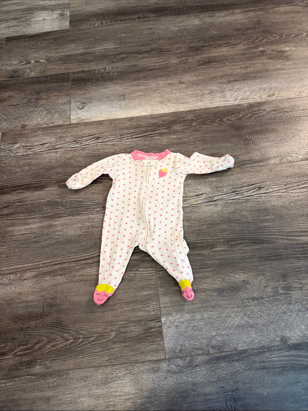 Carters Pink Dot Footed One-Piece Pajamas for Kids